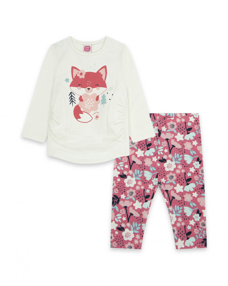 Ensemble en jersey fleurs fille rose dancing in the woods