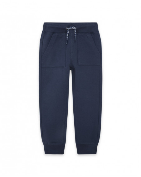 Pantalon en peluche avec poches garçon marine basicos baby Pantalon en peluche avec poches garçon marine basicos baby