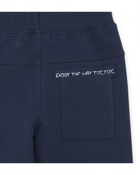 Pantalon en peluche avec poches garçon marine basicos baby Pantalon en peluche avec poches garçon marine basicos baby