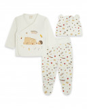 Ensemble en jersey et bonnet long avec pieds garçon beige Ensemble en jersey et bonnet long avec pieds garçon beige