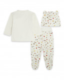 Ensemble en jersey et bonnet long avec pieds garçon beige Ensemble en jersey et bonnet long avec pieds garçon beige