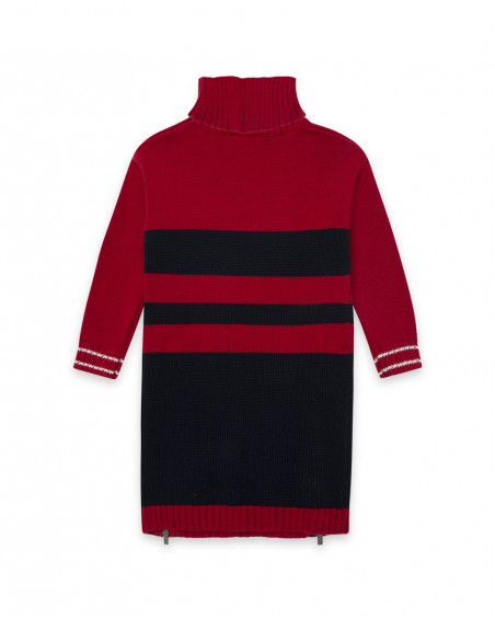 Robe en tricot à rayures garçon rouge breakfast time Robe en tricot à rayures garçon rouge breakfast time