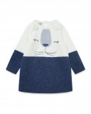 Robe en tricot visage fille bleue glaciar Robe en tricot visage fille bleue glaciar