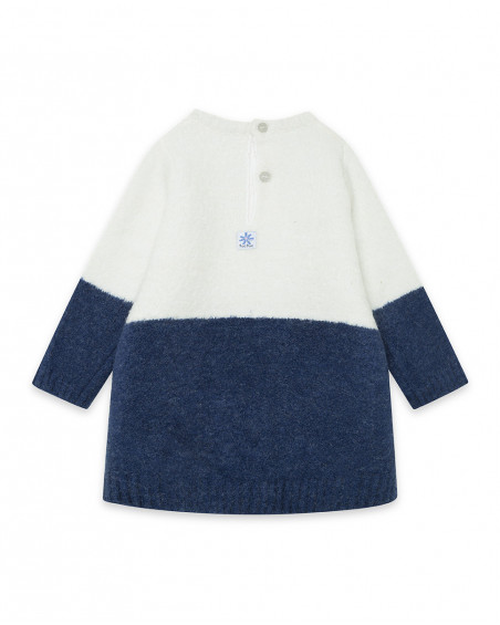 Robe en tricot visage fille bleue glaciar Robe en tricot visage fille bleue glaciar