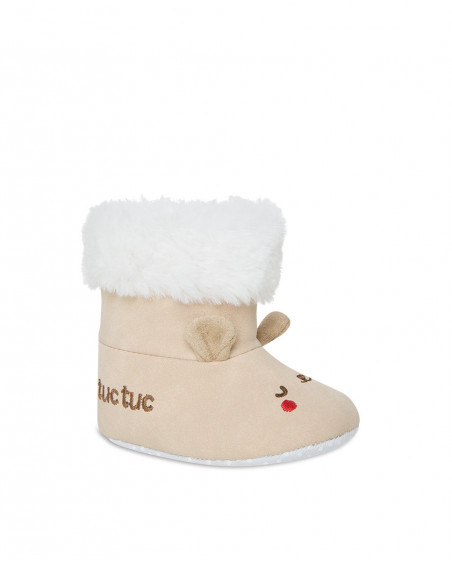 Bottes en daim visage garçon beiges brownie bears Bottes en daim visage garçon beiges brownie bears