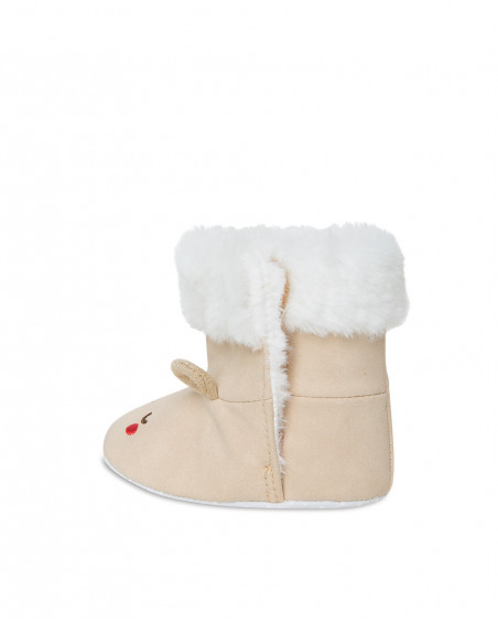 Bottes en daim visage garçon beiges brownie bears Bottes en daim visage garçon beiges brownie bears