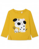 Tee-shirt en jersey chiot fille jaune bee happy Tee-shirt en jersey chiot fille jaune bee happy