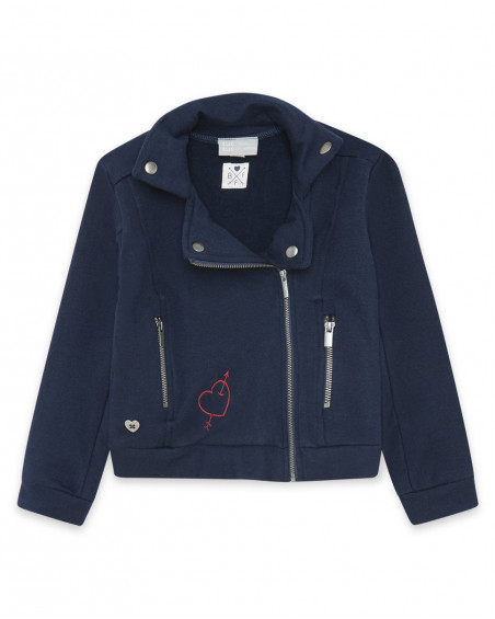 Veste en coton molletonné avec fermeture éclair garçon bleu Veste en coton molletonné avec fermeture éclair garçon bleu