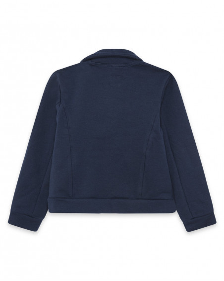 Veste en coton molletonné avec fermeture éclair garçon bleu Veste en coton molletonné avec fermeture éclair garçon bleu