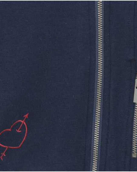 Veste en coton molletonné avec fermeture éclair garçon bleu Veste en coton molletonné avec fermeture éclair garçon bleu