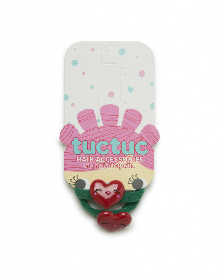 Set 2 élastique cheveux coeurs fille rouge highlands Set 2 élastique cheveux coeurs fille rouge highlands