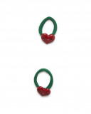 Set 2 élastique cheveux coeurs fille rouge highlands Set 2 élastique cheveux coeurs fille rouge highlands