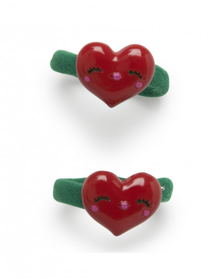 Set 2 élastique cheveux coeurs fille rouge highlands Set 2 élastique cheveux coeurs fille rouge highlands