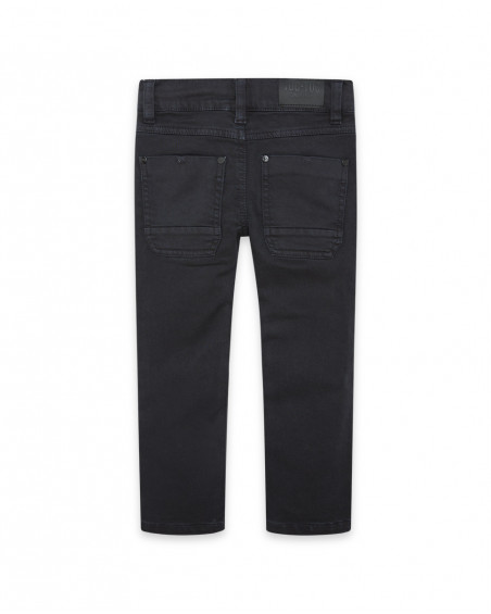 Pantalon en sergé lacets garçon gris basicos baby Pantalon en sergé lacets garçon gris basicos baby