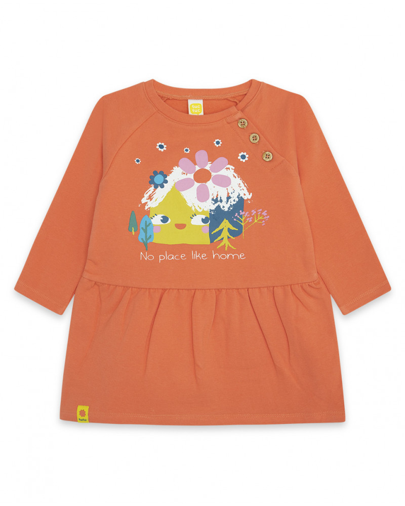 Robe en coton molletonné message fille rouge color hikers