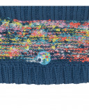 Bonnet et écharpe en tricot imprimé fille bleu color hikers Bonnet et écharpe en tricot imprimé fille bleu color hikers
