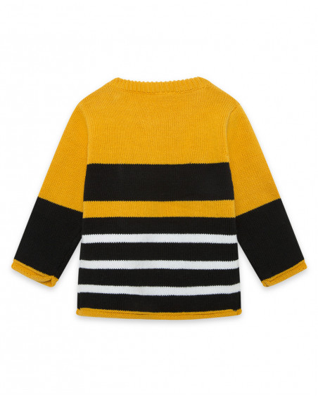 Pull-over en tricot à rayures garçon jaune bee happy Pull-over en tricot à rayures garçon jaune bee happy