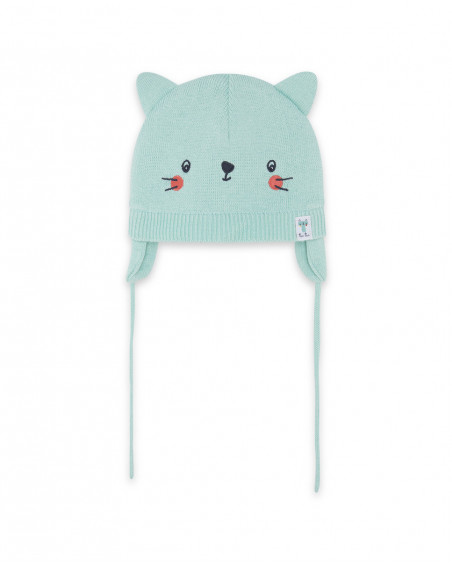 Bonnet en tricot chat garçon bleu alphabet Bonnet en tricot chat garçon bleu alphabet