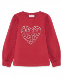 Tee-shirt en jersey coeur garçon rouge breakfast time Tee-shirt en jersey coeur garçon rouge breakfast time