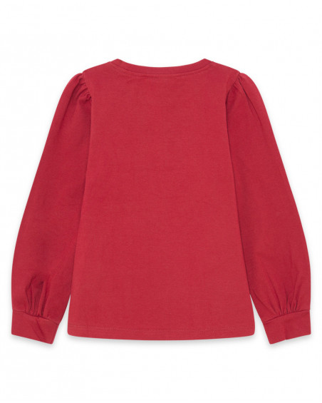 Tee-shirt en jersey coeur garçon rouge breakfast time Tee-shirt en jersey coeur garçon rouge breakfast time
