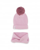 Bonnet et cache-cou en tricot pompon garçon rose northern whales Bonnet et cache-cou en tricot pompon garçon rose northern whales