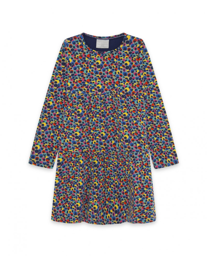 Robe en jersey imprimé fille bleue best friends 4ever