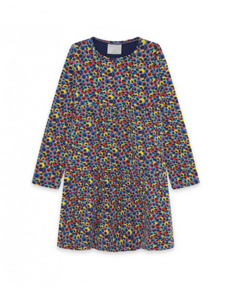 Robe en jersey imprimé fille bleue best friends 4ever Robe en jersey imprimé fille bleue best friends 4ever