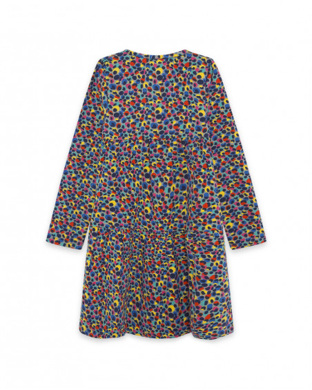 Robe en jersey imprimé fille bleue best friends 4ever Robe en jersey imprimé fille bleue best friends 4ever