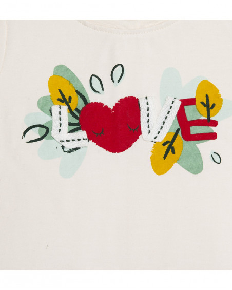 Robe flanelle et jersey message fille blanche highlands