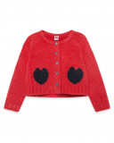 Veste en tricot boutons fille rouge hello london Veste en tricot boutons fille rouge hello london