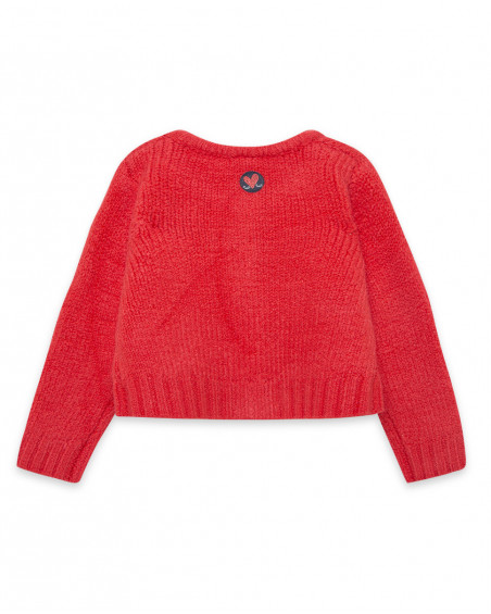 Veste en tricot boutons fille rouge hello london Veste en tricot boutons fille rouge hello london