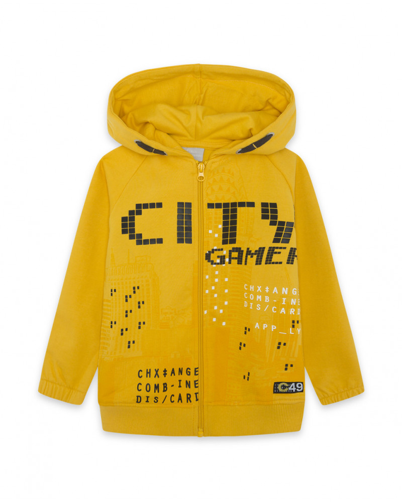 Sweat-shirt capuche en peluche avec fermeture éclair fille