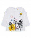Tee-shirt en jersey imprimée fille blanc bee happy Tee-shirt en jersey imprimée fille blanc bee happy