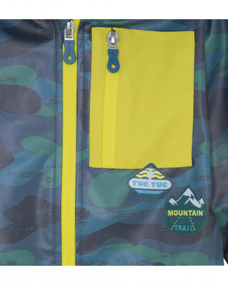 Gabardine avec capuche garçon bleue color hikers Gabardine avec capuche garçon bleue color hikers