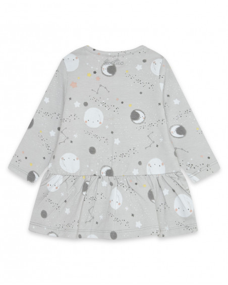 Robe en jersey étoiles fille grise luna llena Robe en jersey étoiles fille grise luna llena