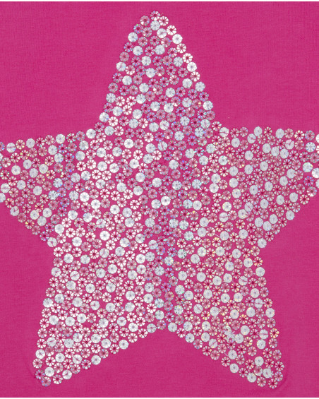 Tee-shirt en jersey étoile fille fucsia basicos baby Tee-shirt en jersey étoile fille fucsia basicos baby