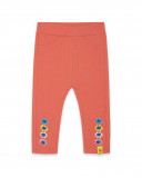 Leggings en coton molletonné fleurs fille rouges color hikers Leggings en coton molletonné fleurs fille rouges color hikers