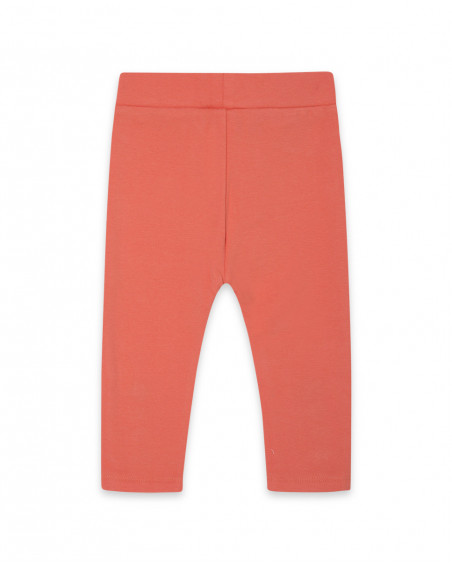 Leggings en coton molletonné fleurs fille rouges color hikers Leggings en coton molletonné fleurs fille rouges color hikers