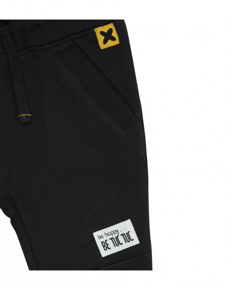 Pantalon en peluche avec poches garçon gris bee happy Pantalon en peluche avec poches garçon gris bee happy