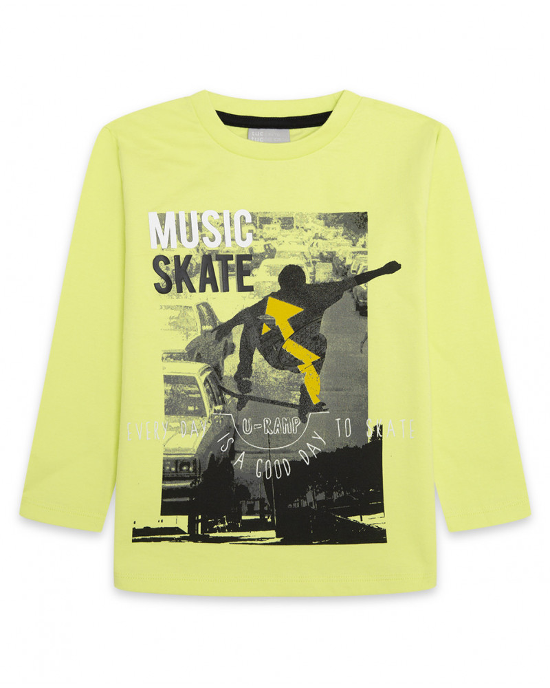 Tee-shirt en jersey message fille vert wild soul