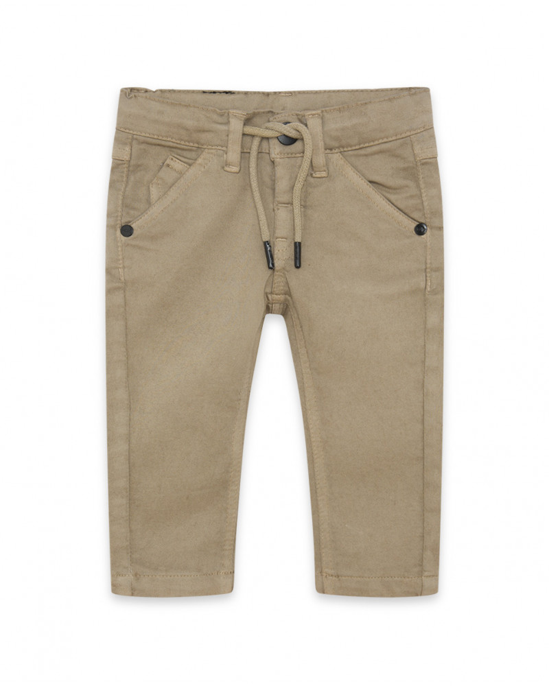 Pantalon en sergé lacets garçon gris mountain