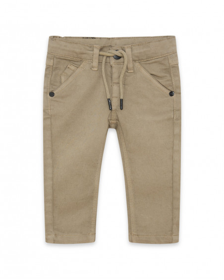 Pantalon en sergé lacets garçon gris mountain Pantalon en sergé lacets garçon gris mountain