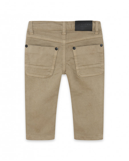 Pantalon en sergé lacets garçon gris mountain Pantalon en sergé lacets garçon gris mountain