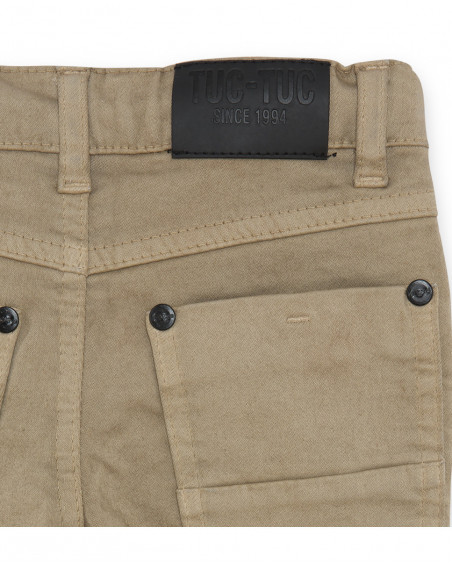 Pantalon en sergé lacets garçon gris mountain Pantalon en sergé lacets garçon gris mountain