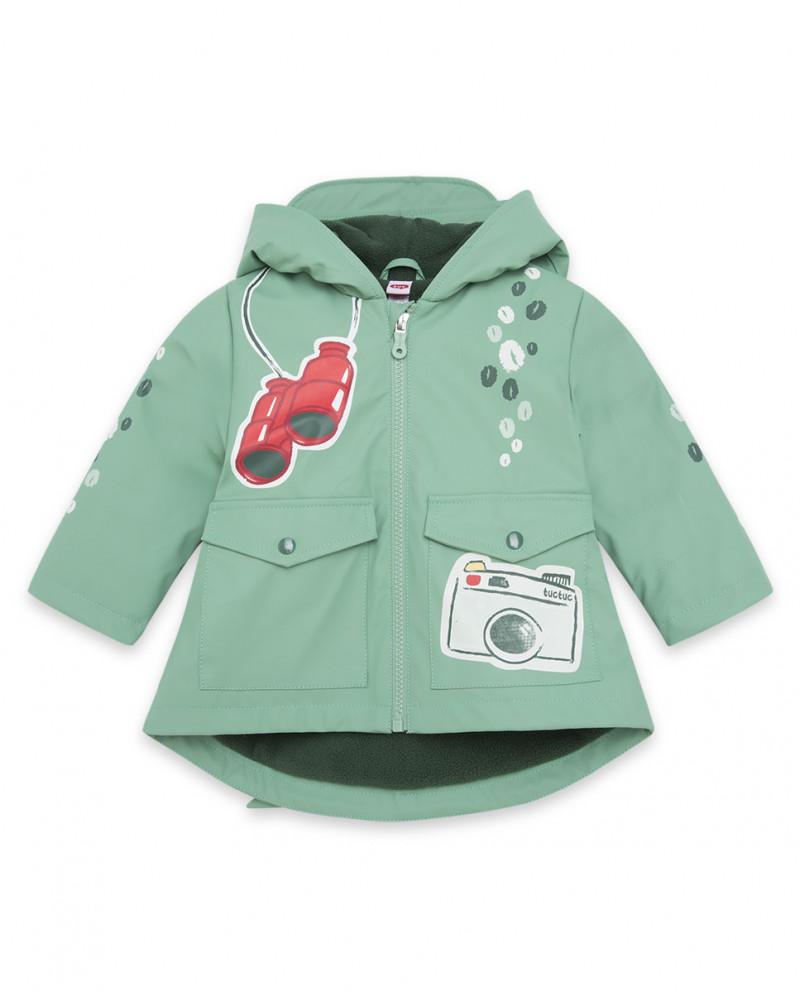 Gabardine avec capuche garçon verte highlands