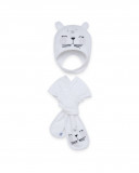 Bonnet et écharpe polaire petit ourson fille blanc glaciar Bonnet et écharpe polaire petit ourson fille blanc glaciar