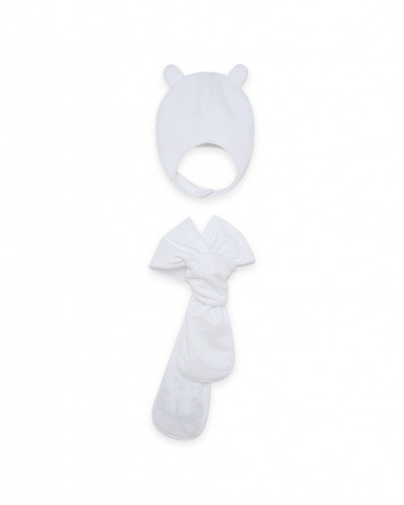 Bonnet et écharpe polaire petit ourson fille blanc glaciar Bonnet et écharpe polaire petit ourson fille blanc glaciar
