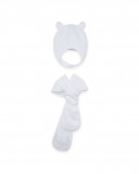 Bonnet et écharpe polaire petit ourson fille blanc glaciar Bonnet et écharpe polaire petit ourson fille blanc glaciar