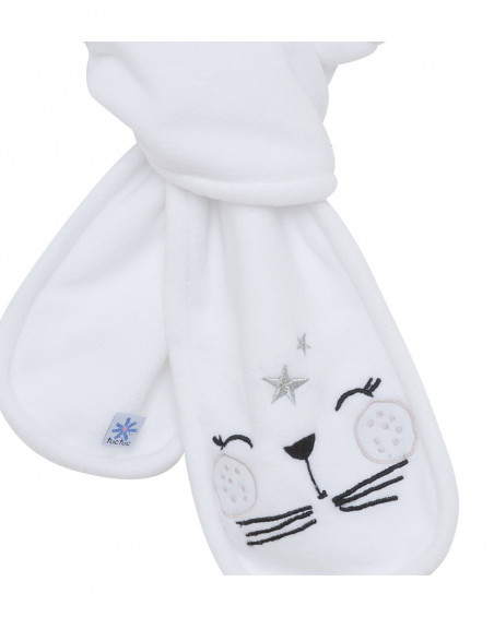 Bonnet et écharpe polaire petit ourson fille blanc glaciar Bonnet et écharpe polaire petit ourson fille blanc glaciar