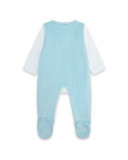 Grenouillère velours ouvert. latérale avec pieds garçon bleu Grenouillère velours ouvert. latérale avec pieds garçon bleu